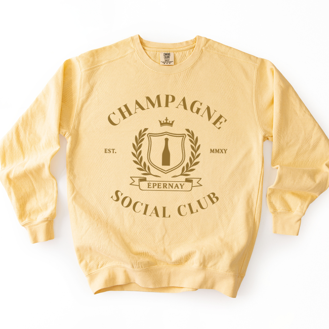 Champagne Social Club - Comfort Colors Premium Heavyweight Sweatshirt