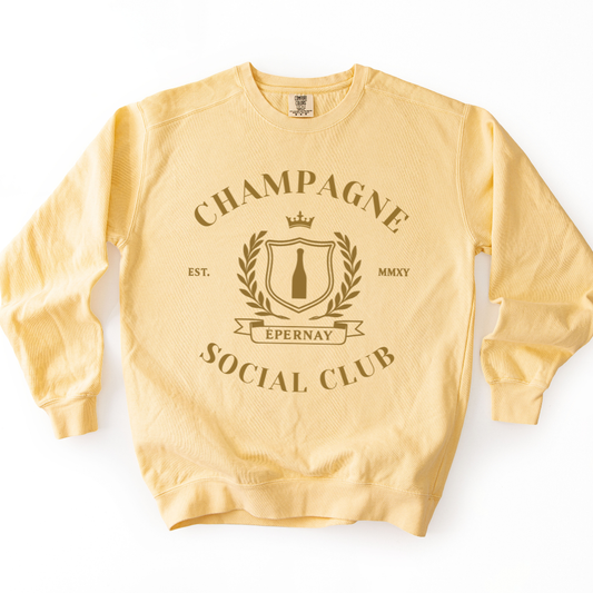 Champagne Social Club - Comfort Colors Premium Heavyweight Sweatshirt