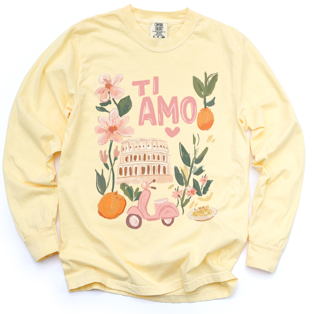 Ti Amo - Comfort Colors Long Sleeve Premium T Shirt