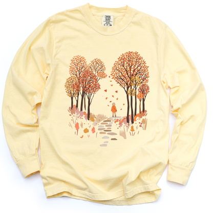 Autumn Walks - Comfort Colors Long Sleeve Premium T Shirt