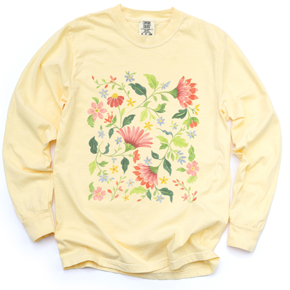 Botanical Bliss - Comfort Colors Premium Long Sleeve T Shirt