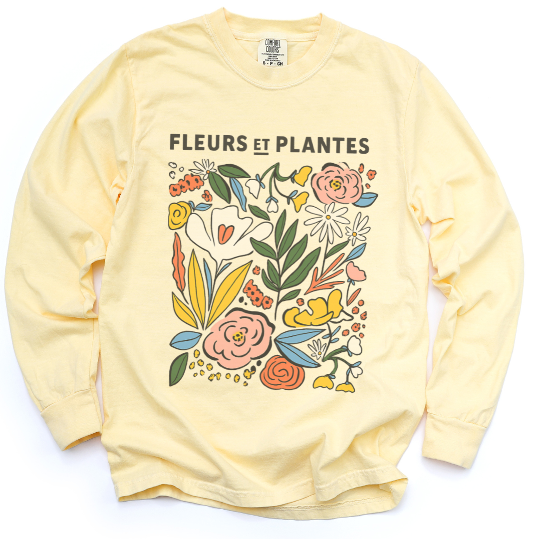 Fleurs Et Plantes - Comfort Colors Premium Long Sleeve T Shirt