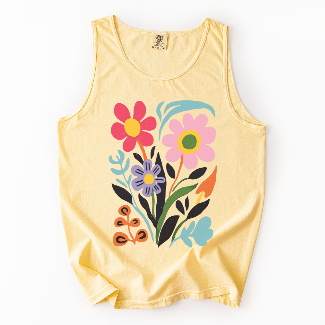 Vivid Floral - Comfort Colors Premium Tank Top