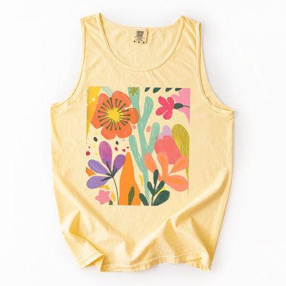 Modern Art Flower Print - Comfort Colors Premium Tank Top