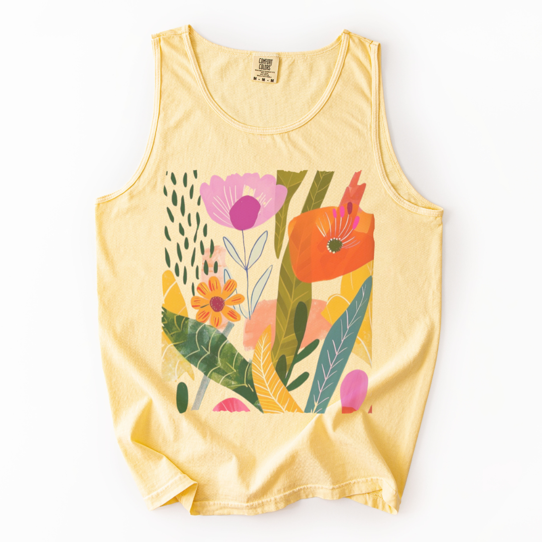 Modern Art Plant Print - Comfort Colors Premium Tank Top
