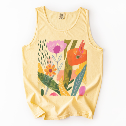 Modern Art Plant Print - Comfort Colors Premium Tank Top