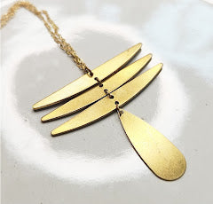 Cascading Waterfall Inspired Brass Statement Jewelry Set