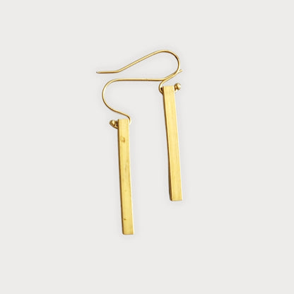 Brass Bar Edgy Dangle Earrings, Wardrobe Staple Jewelry