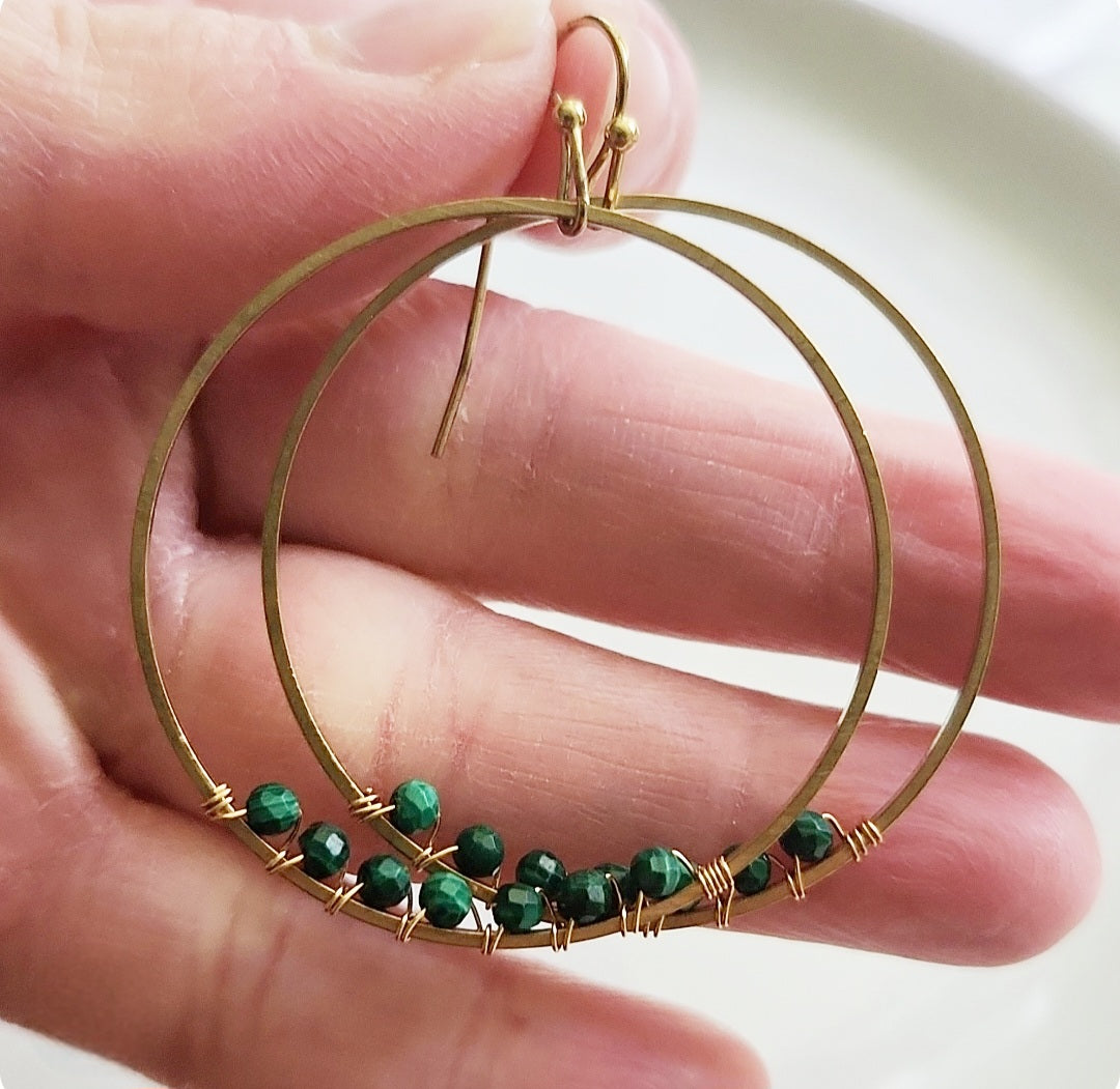 Gemstone Wrapped Dangle Earrings, Gifted To Joanna Gaines