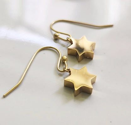 Gold Plated Brass Magen David Charm Jewelry, Symbolic Gift