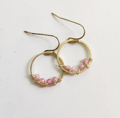 Gemstone Wrapped Dangle Earrings, Gifted To Joanna Gaines