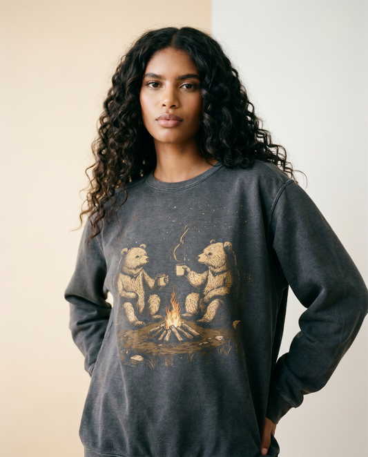 Camping Bears - Comfort Colors Premium Heavyweight Sweatshirt