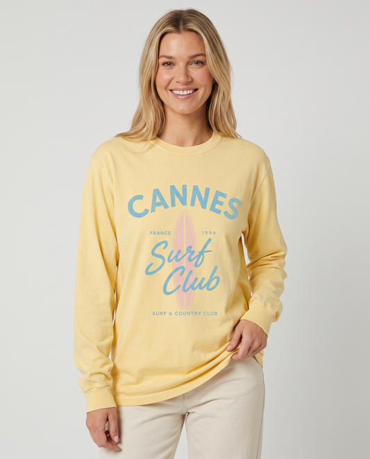 Cannes Surf Club - Comfort Colors Long Sleeve Premium T Shirt