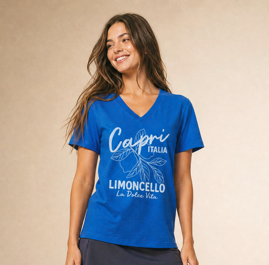 Capri - Short Sleeve V-Neck Tee