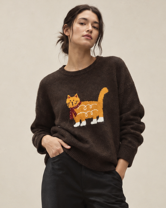 Cartoon Cat Design Sweater
