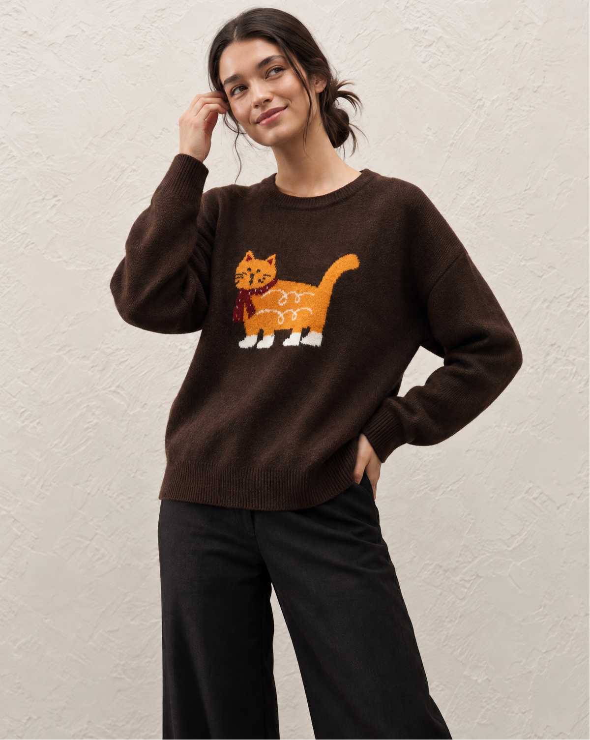 Cartoon Cat Design Sweater