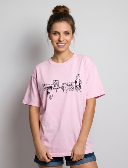 Cats -  Relaxed Fit Vintage Wash T Shirt