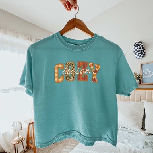 Cozy Season - Comfort Colors Boxy Cropped Tee