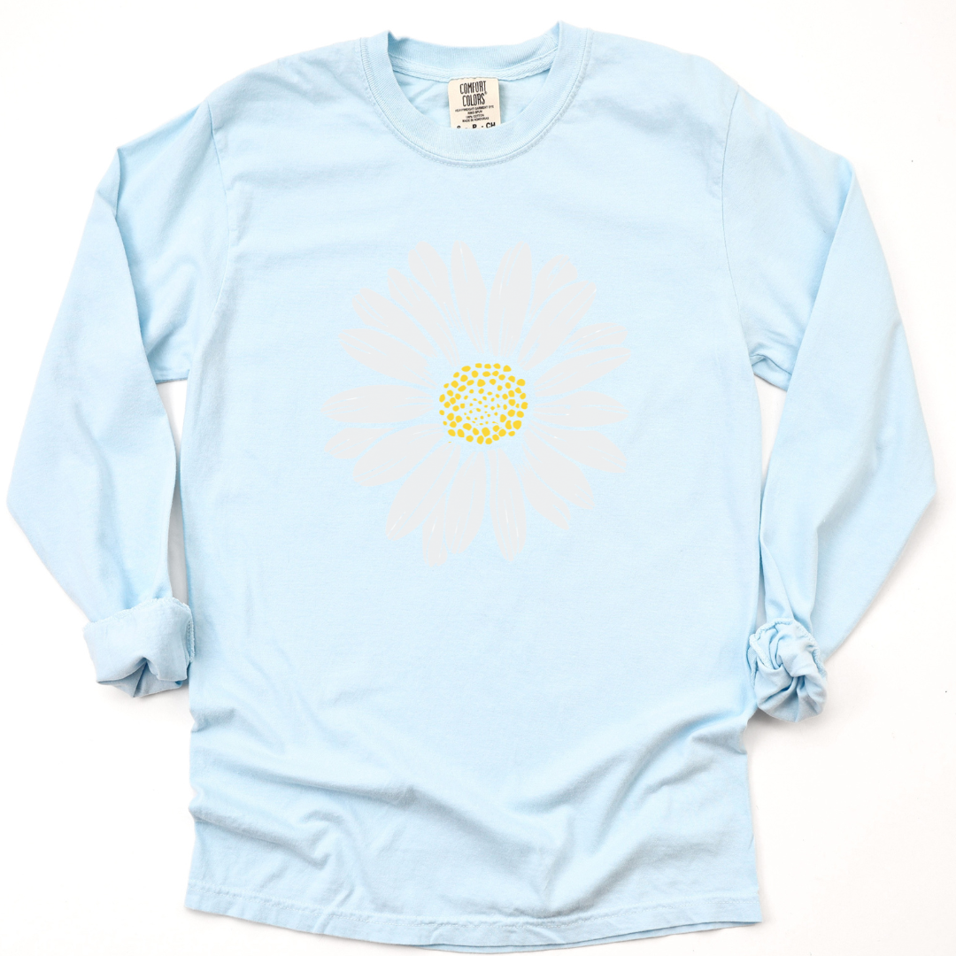 Daisy Flower - Comfort Colors Long Sleeve Premium T Shirt