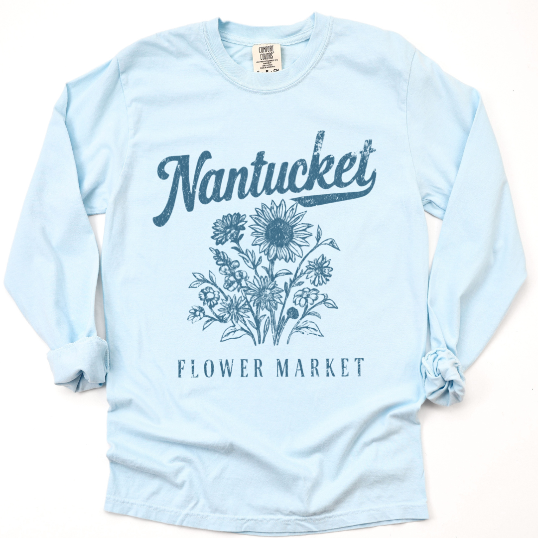 Nantucket Flower Market - Comfort Colors Premium Long Sleeve T Shirt