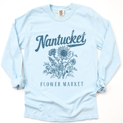 Nantucket Flower Market - Comfort Colors Premium Long Sleeve T Shirt