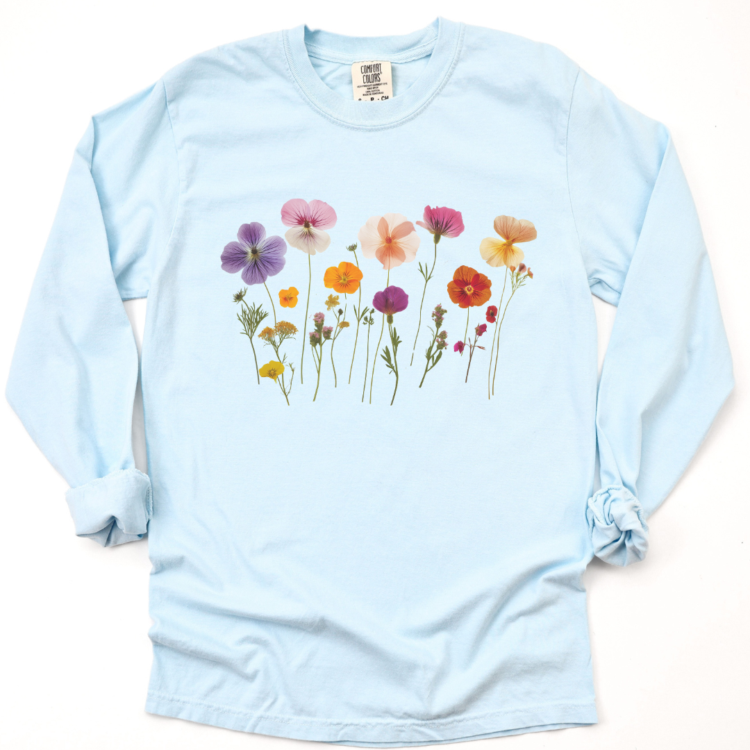 Pressed Flowers - Comfort Colors Long Sleeve Premium T Shirt