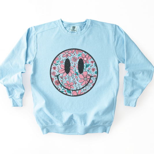 Flower Smile - Comfort Colors Premium Heavyweight Sweatshirt
