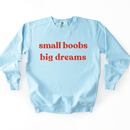 Small Boobs Big Dreams - Comfort Colors Premium Heavyweight Sweatshirt