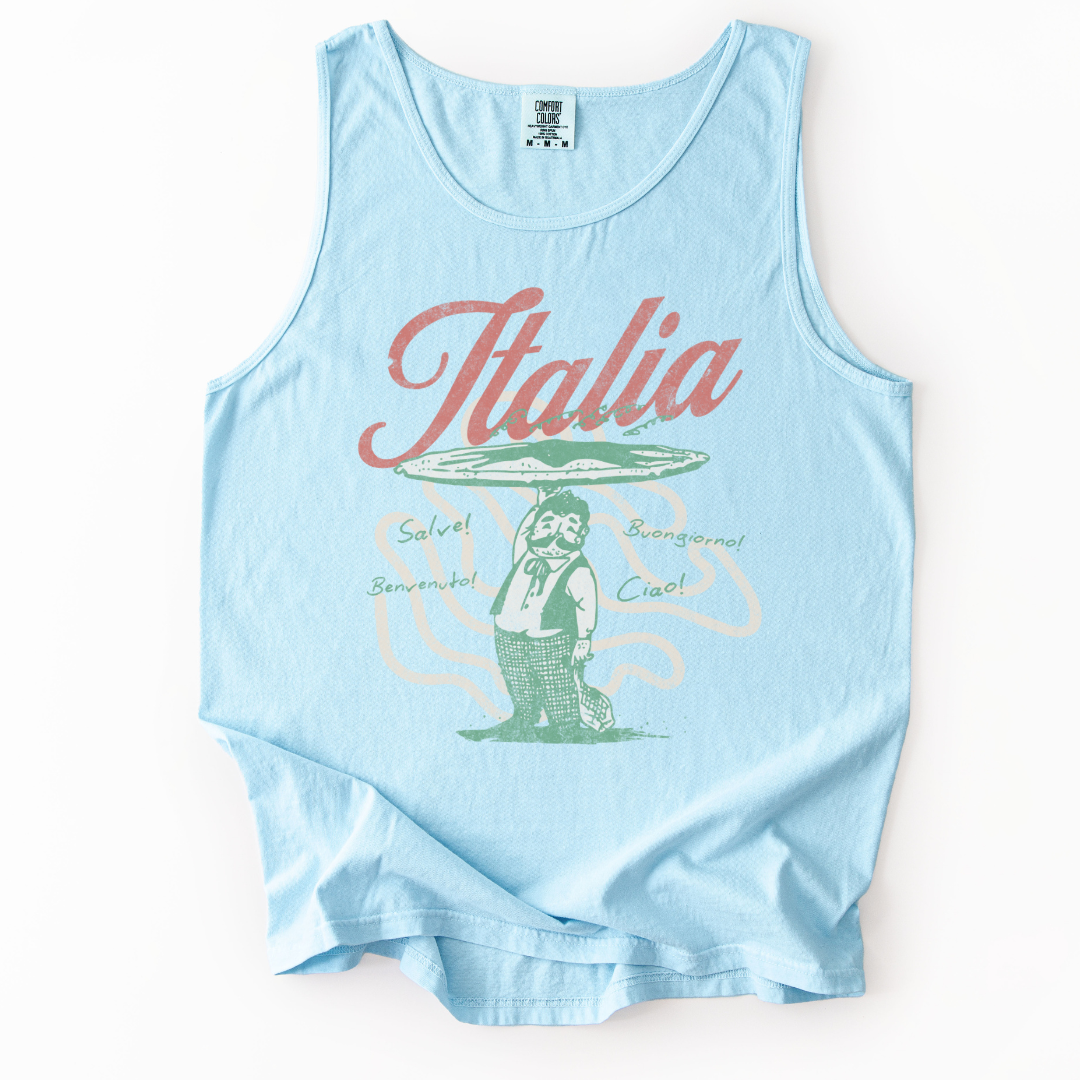 Greetings From Italia - Comfort Colors Premium Tank Top