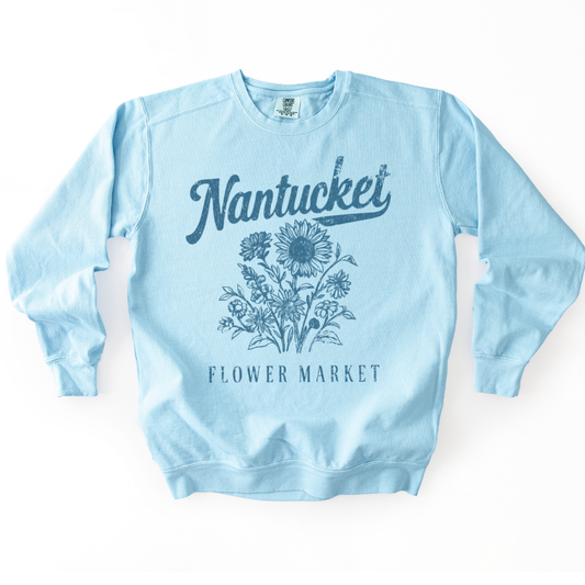 Nantucket Flower Market - Comfort Colors Premium Heavyweight Sweatshirt