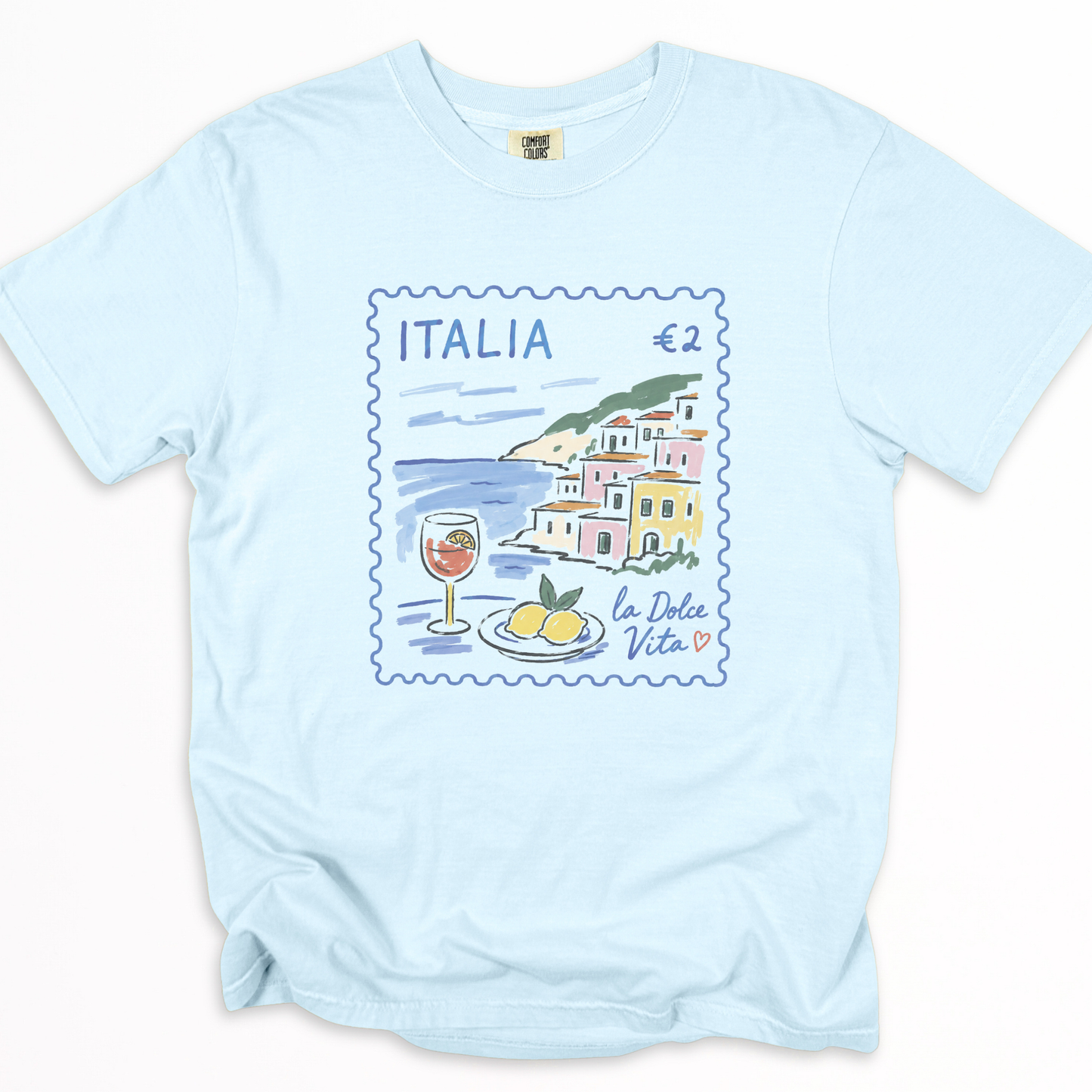 Postage from Positano -  Relaxed Fit Vintage Wash T Shirt