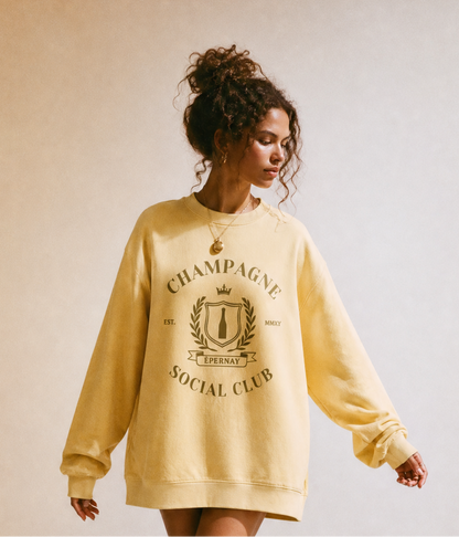 Champagne Social Club - Comfort Colors Premium Heavyweight Sweatshirt