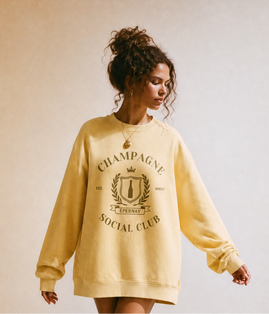 Champagne Social Club - Comfort Colors Premium Heavyweight Sweatshirt