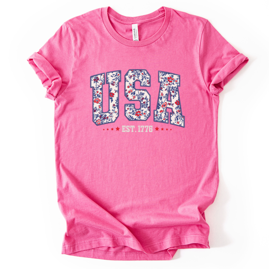 Floral USA - Bella Canvas Super Soft Straight Cut T shirt