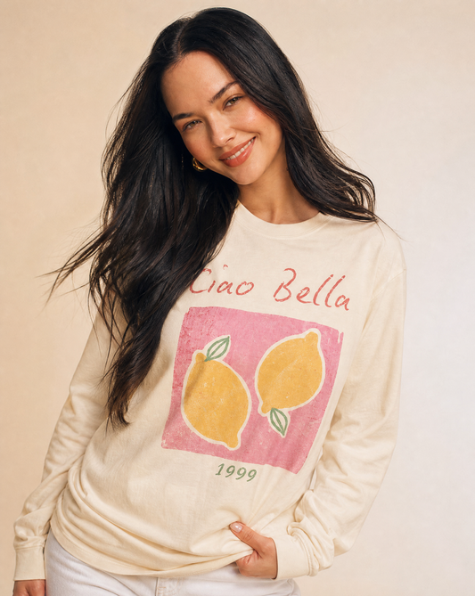 Ciao Bella Vintage Wash - Comfort Colors Long Sleeve Premium T Shirt