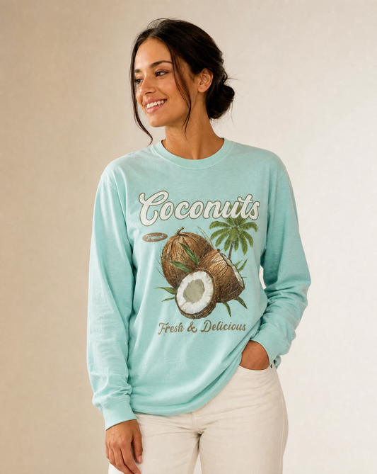 Coconuts - Comfort Colors Long Sleeve Premium T Shirt