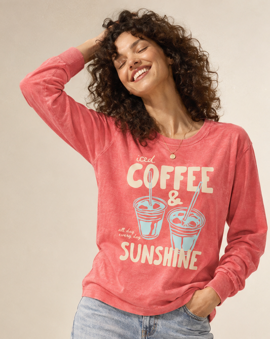 Iced Coffee & Sunshine - Comfort Colors Long Sleeve Premium T Shirt