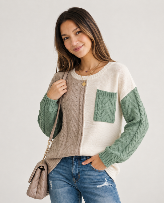 Color Block Knit Sweater