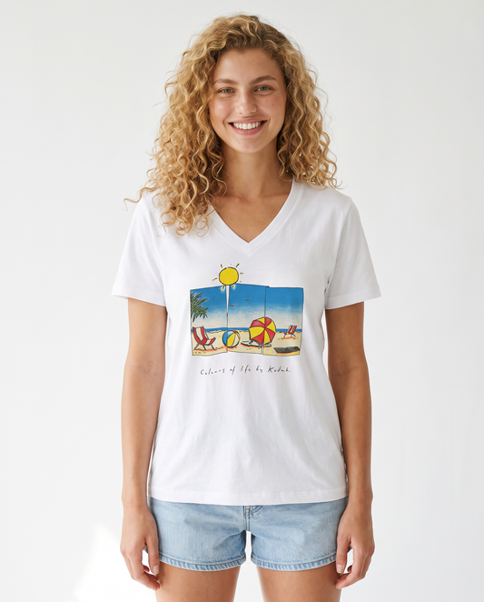 Colors Of Life - Short Sleeve V-Neck Tee