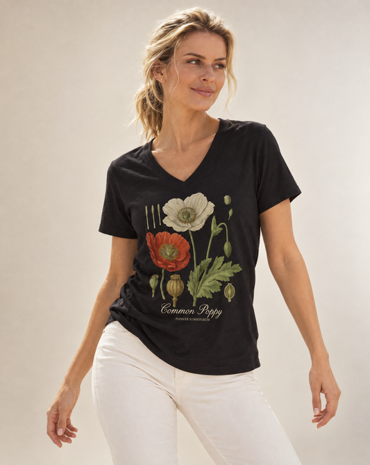 Common Poppy - Super Soft V Neck