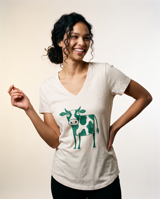 Cow - Super Soft V Neck