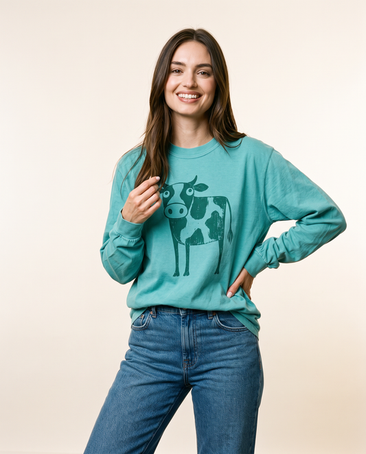 Cow - Comfort Colors Long Sleeve Premium T Shirt