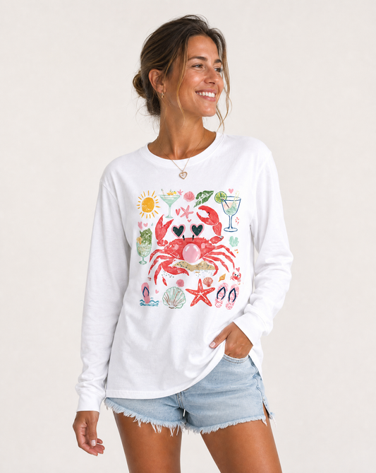 Crab - Comfort Colors Long Sleeve Premium T Shirt