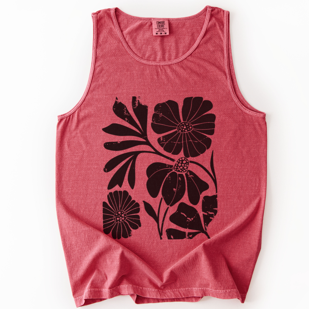 Artistic Boho Floral - Comfort Colors Premium Tank Top