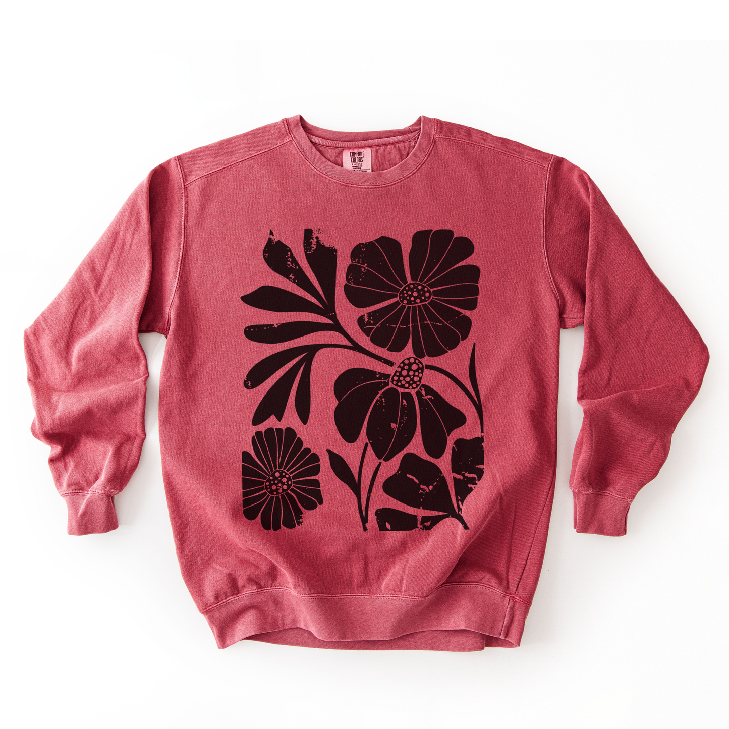 Artistic Boho Floral - Comfort Colors Premium Heavyweight Sweatshirt