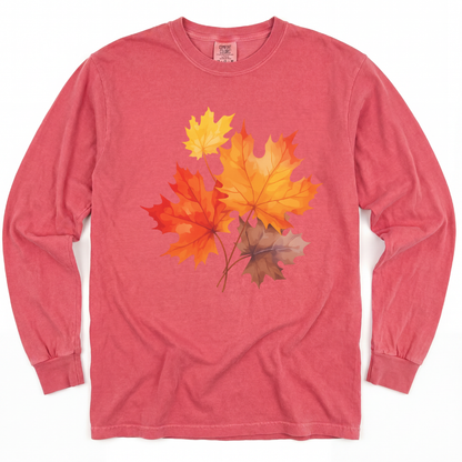 Autumn Leaves - Comfort Colors Premium Long Sleeve T Shirt