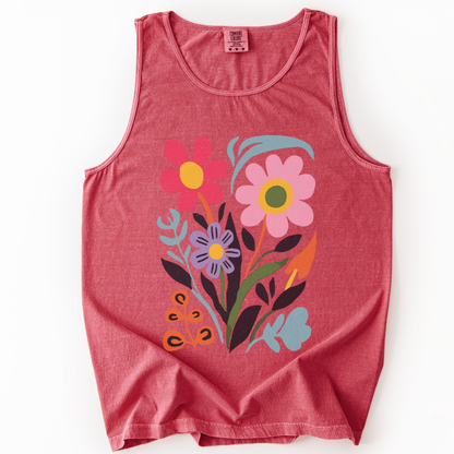 Vivid Floral - Comfort Colors Premium Tank Top