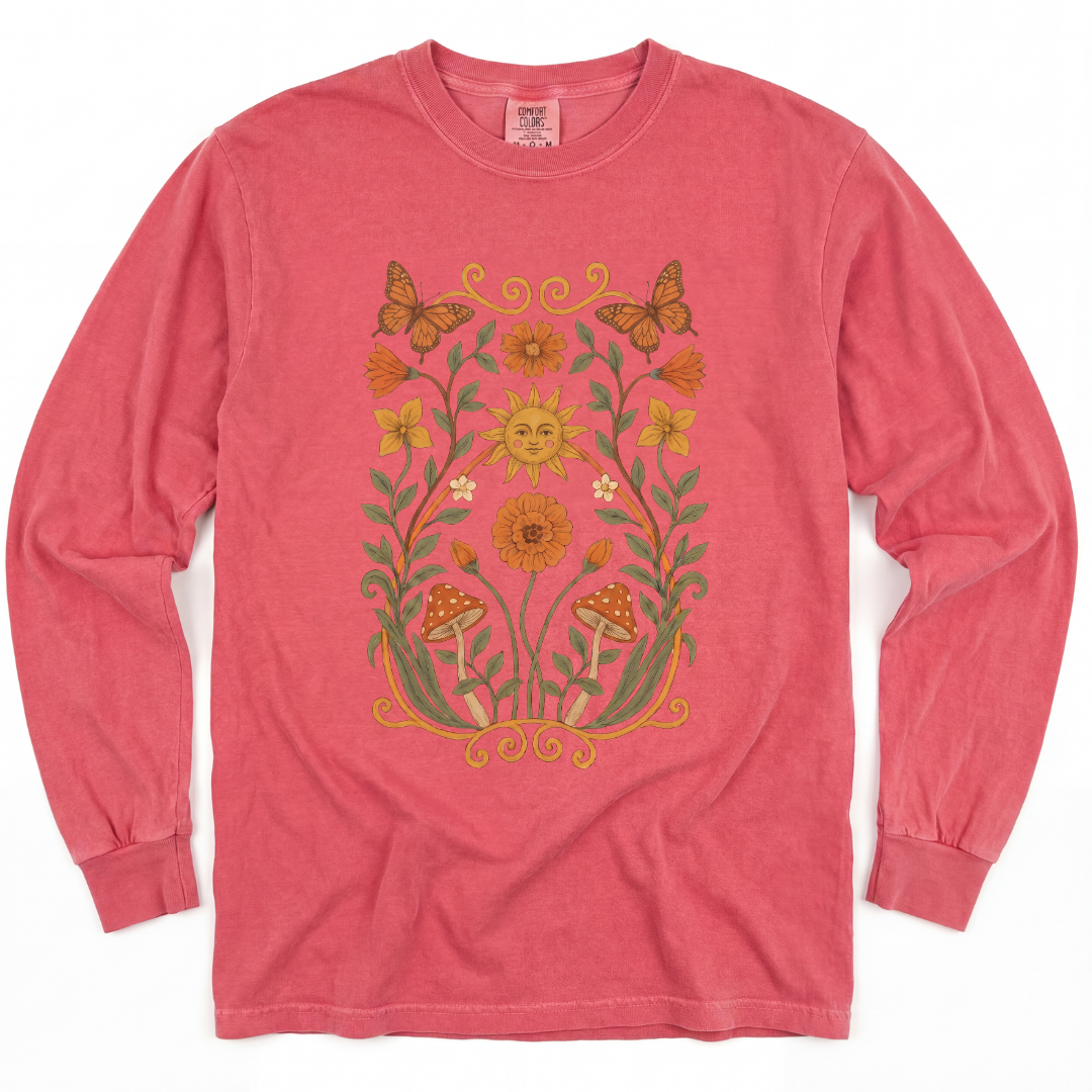 Golden Butterfly - Comfort Colors Premium Long Sleeve T Shirt