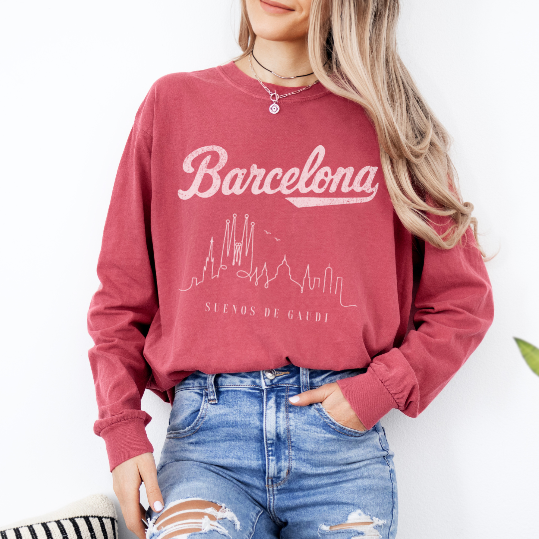 Barcelona,  Dreams of Gaudi - Comfort Colors Premium Long Sleeve T Shirt