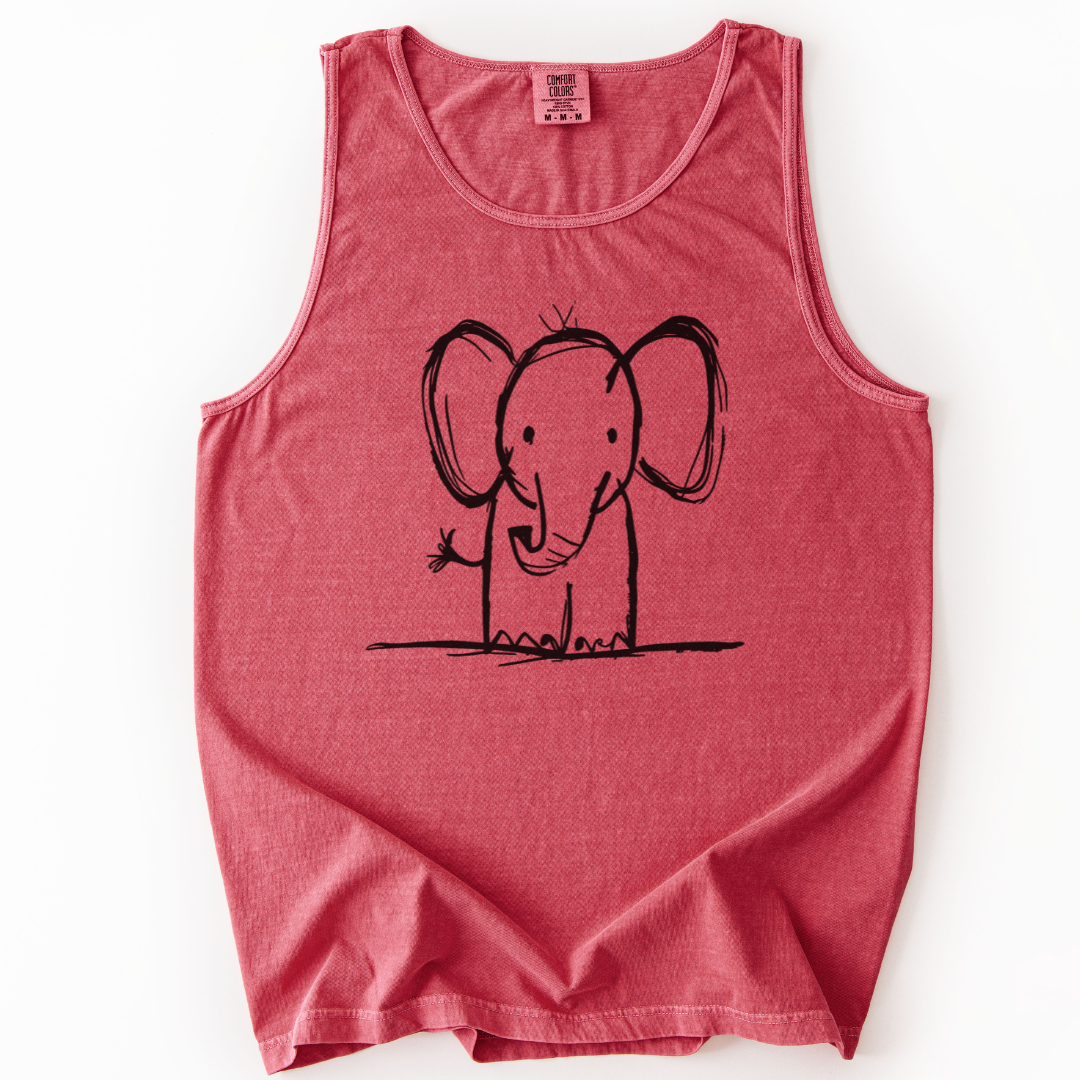 Elephant Sketch - Comfort Colors Premium Tank Top
